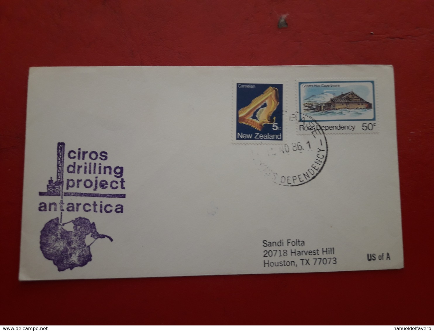 La Nouvelle-Zélande Enveloppe Antartida 1986 - Cartas & Documentos