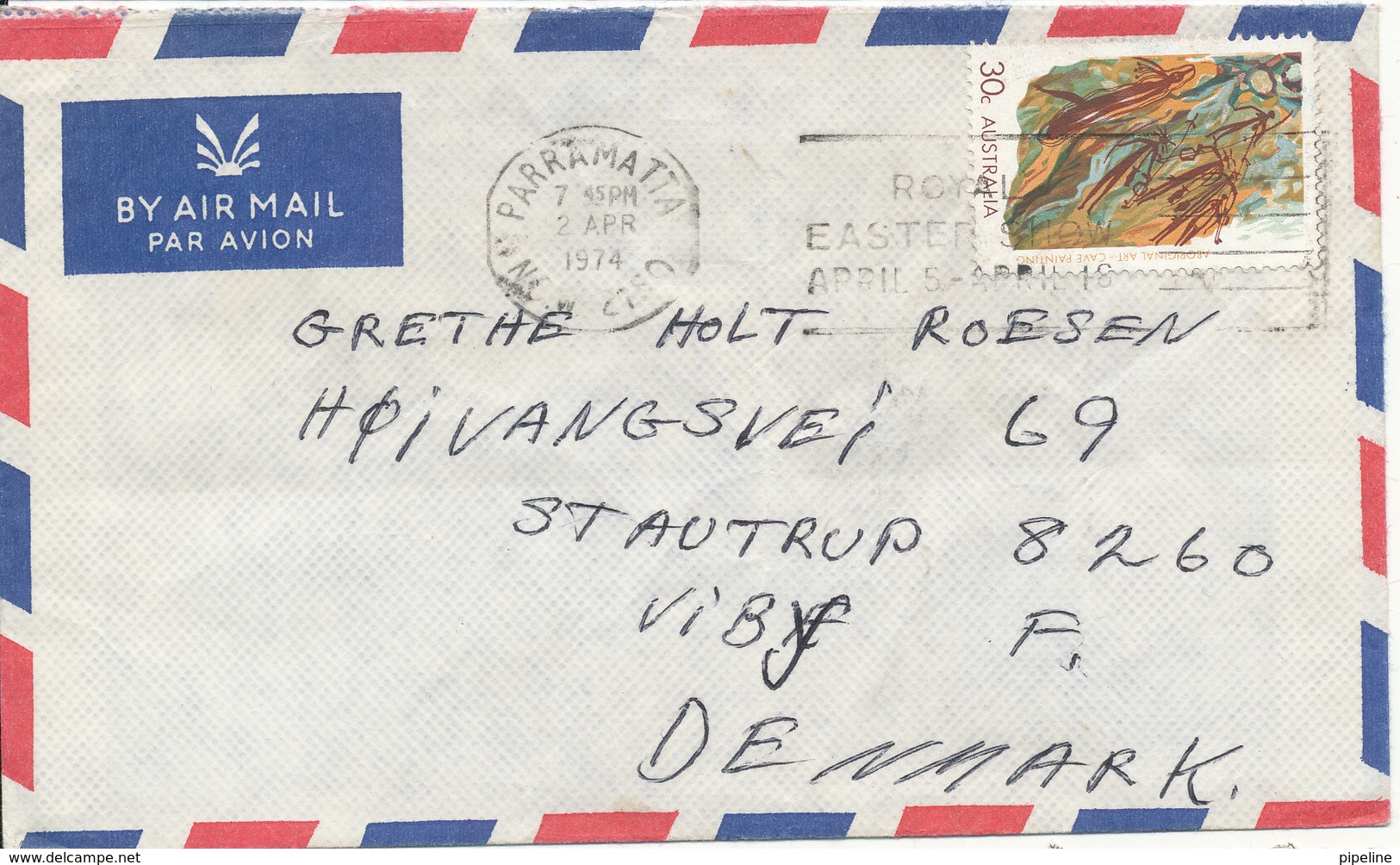 Australia Air Mail Cover Sent To Denmark Parramatta 2-4-1974 Single Franked - Covers & Documents