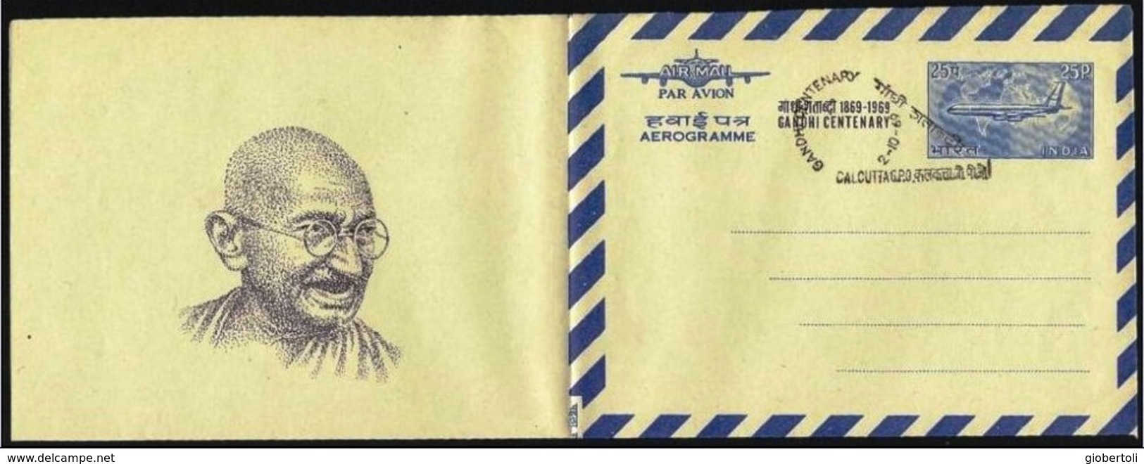 India/Inde: Intero, Stationery, Entier. Mahatma Gandhi, Aereo Di Linea, Airliner, Avion De Ligne - Mahatma Gandhi