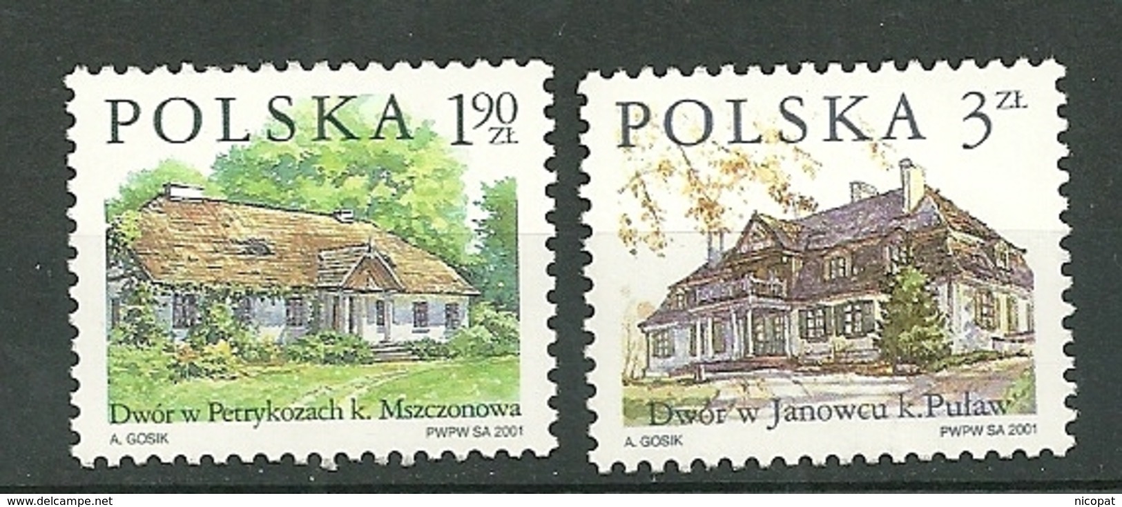 POLAND MNH ** 3651-3652 Architecture, Maisons à PETRIJKOZY Et JANOWIEC - Neufs