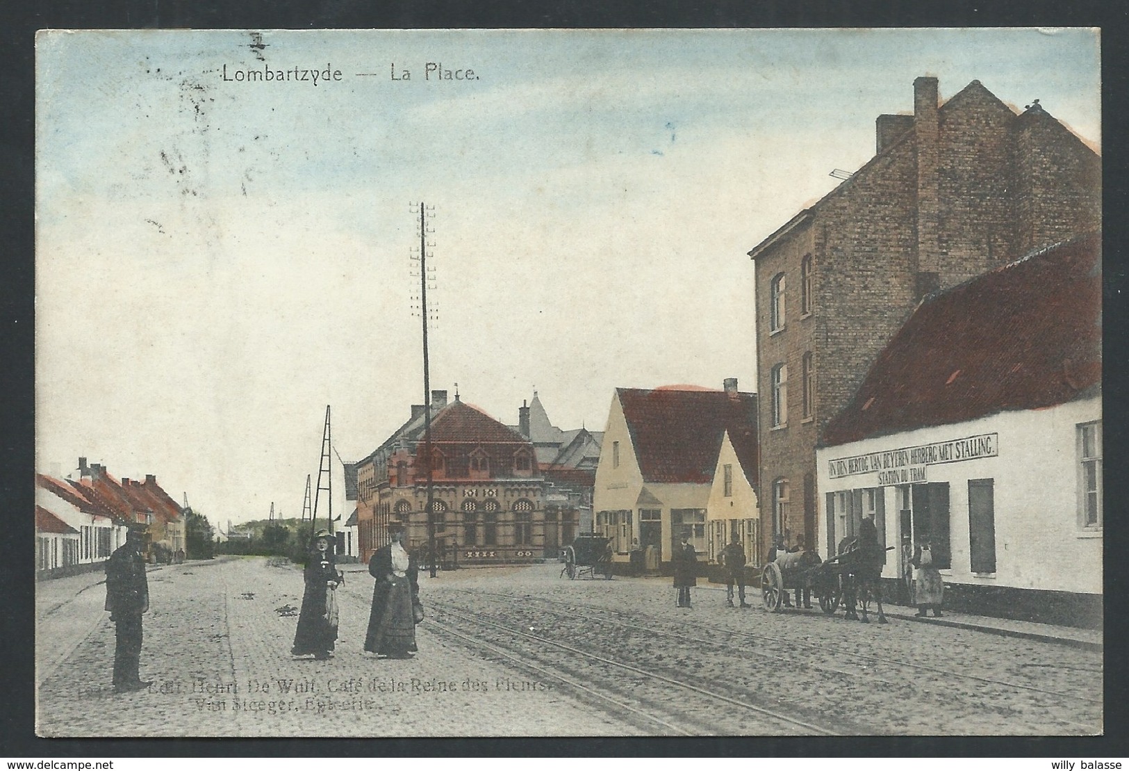 +++ CPA - LOMBARTZIJDE - LOMBARTZYDE - La Place - Station Du Tram    // - Middelkerke