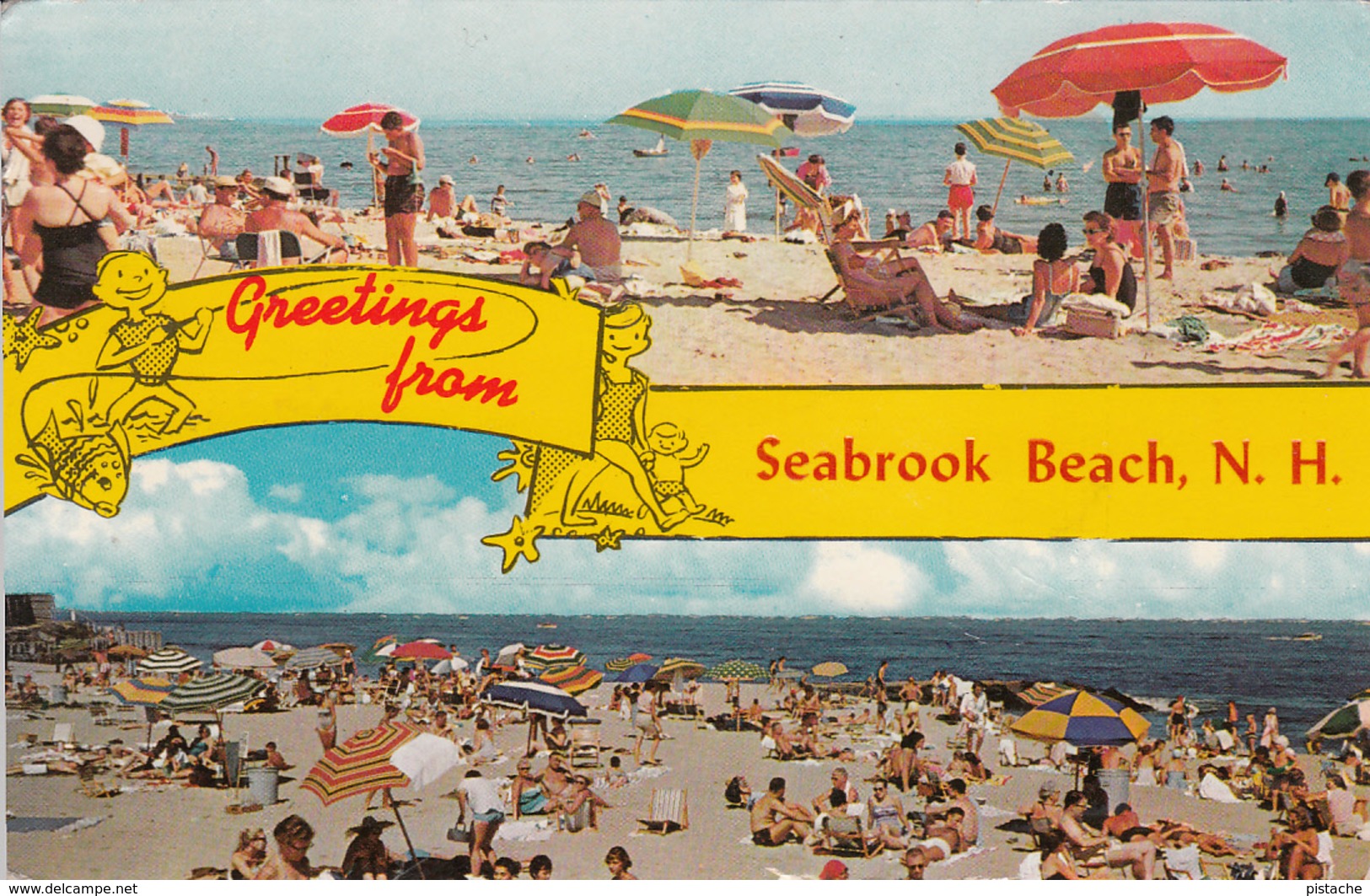 Greetings From Seabrook Beach New Hampshire NH - Written In 1964 - 2 Scans - Other & Unclassified