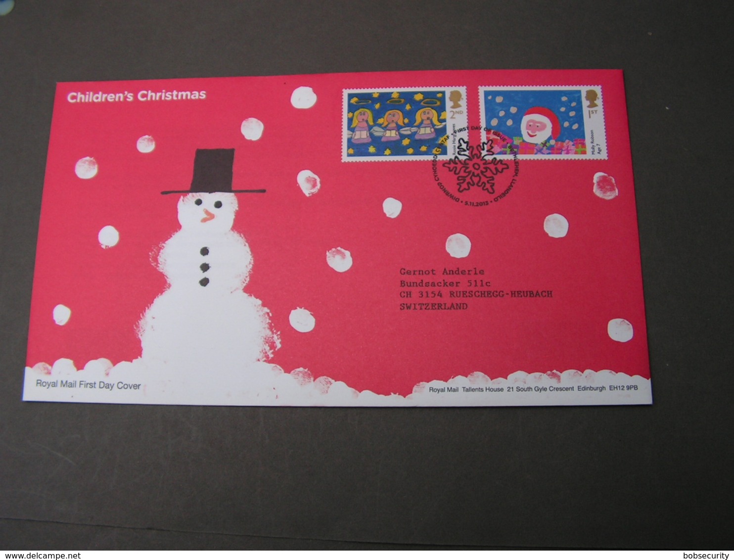 GB FDC  2013 Chritsmas - 2011-2020 Dezimalausgaben