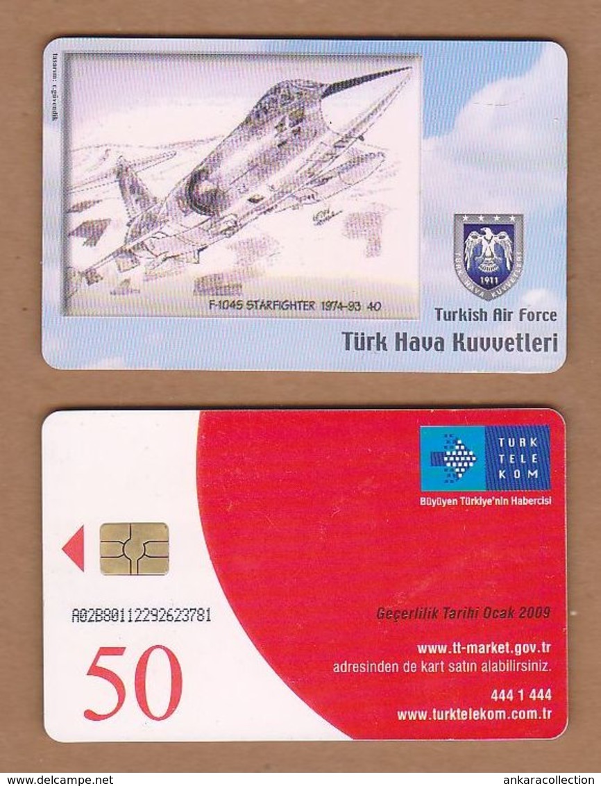 AC - TURK TELECOM PHONECARDS -  F - 104 S STARFIGHTER  1974 - 93 ( 40 ) CREDITS: 50 DATE : 2006 - Avions