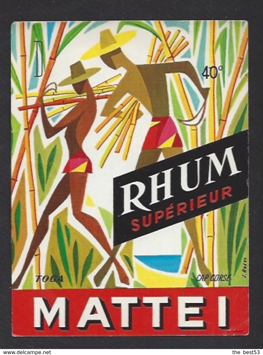 Etiquette De Rhum Supérieur  -  Mattei  à  Toga  (Cap Corse)  Corse (20) - Autres & Non Classés