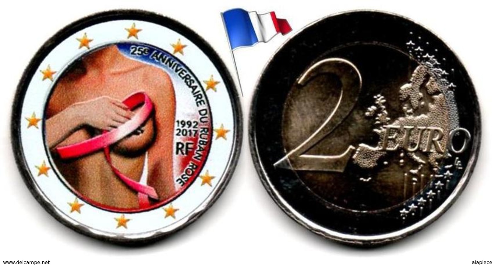 France - 2 Euro 2017 - (25ème Anniversaire Du Ruban Rose - Colorée) - France