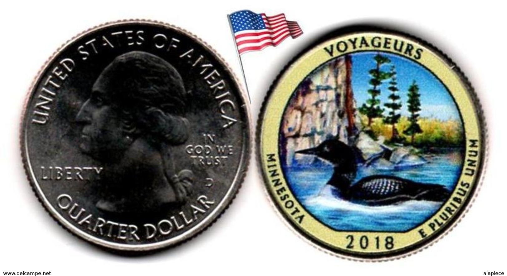 USA - Quarter Dollar - 2018 D (Voyageurs - Colorée) - 2010-...: National Parks