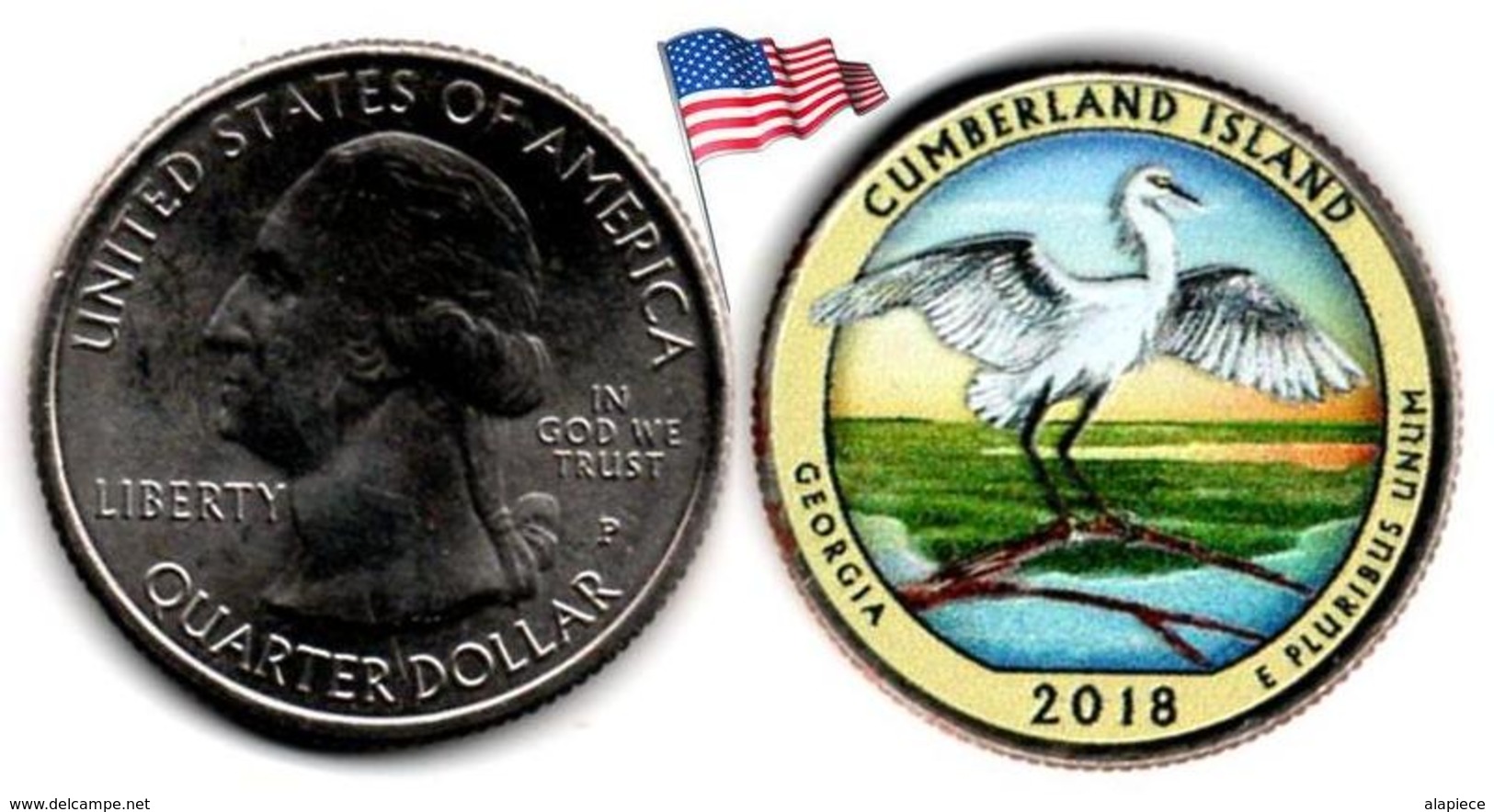 USA - Quarter Dollar - 2018 P (Cumberland Island - Colorée) - 2010-...: National Parks