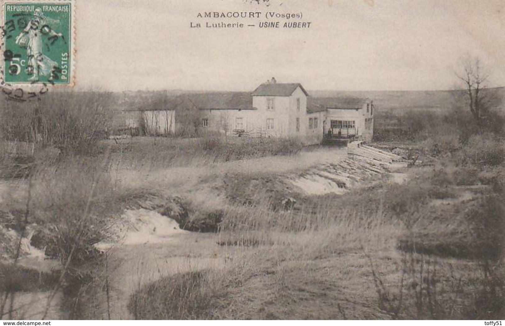 CPA:AMBACOURT (88) LA LUTHERIE USINE AUBERT..ÉCRITE - Autres & Non Classés