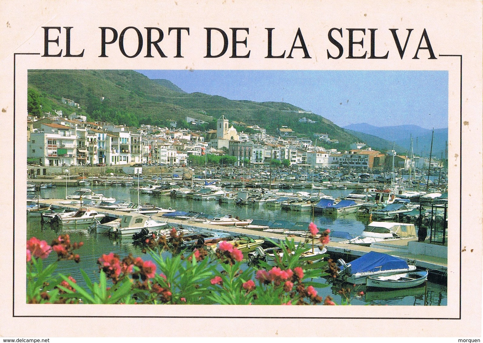 30887. Postal PORT De La SELVA (Gerona) 1980.  Fechador Lineal Ferrocarril Frances LYON 69. Lineaire. - Cartas & Documentos