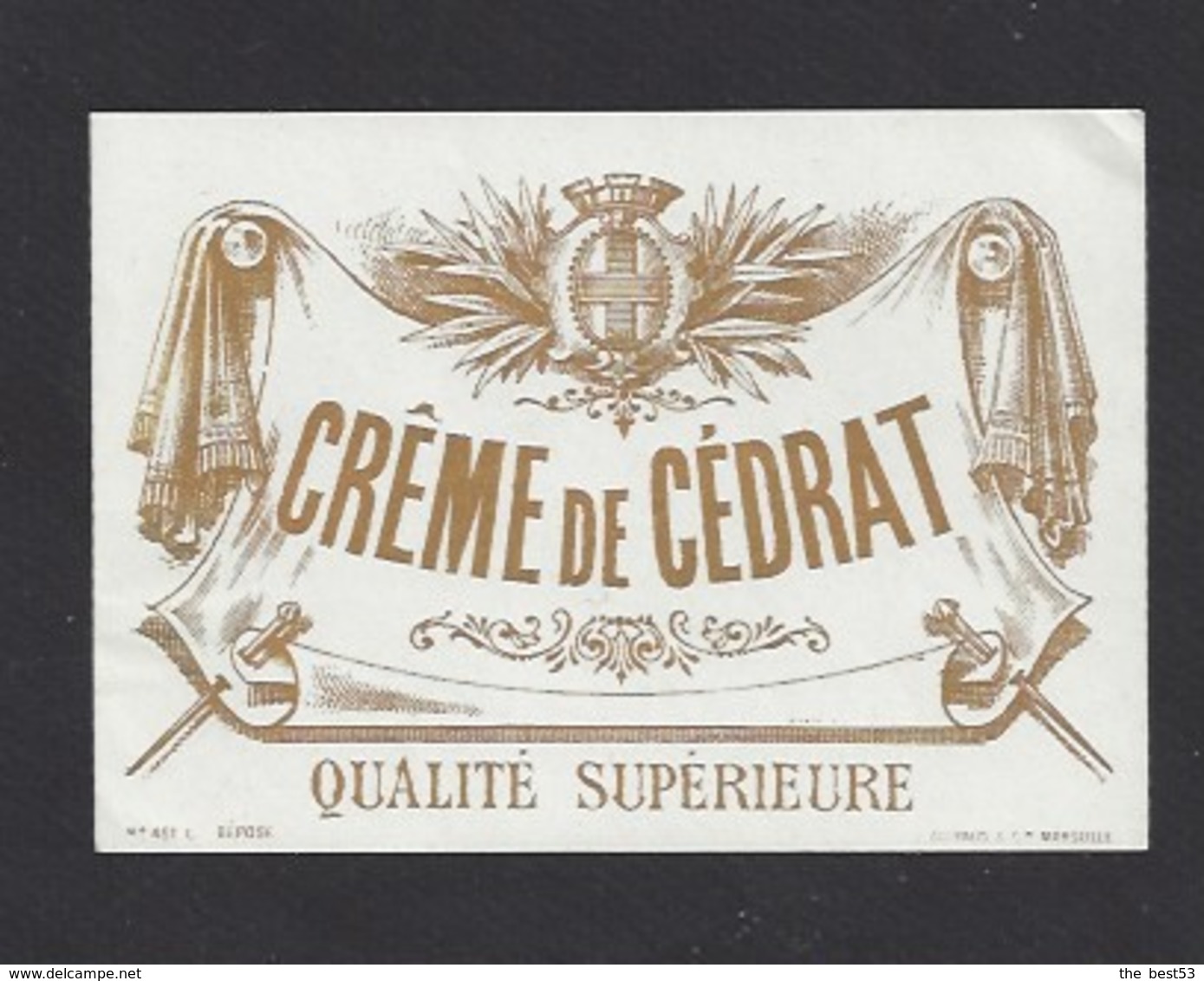 Etiquette De Crème De Cedrat  -  Qualité Supérieure - Autres & Non Classés