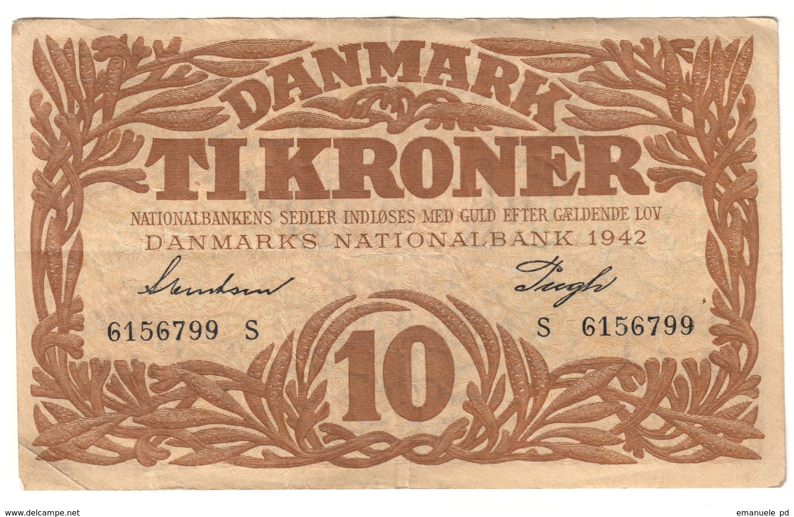 Denmark 10 Kroner 1942 *V* - Danemark