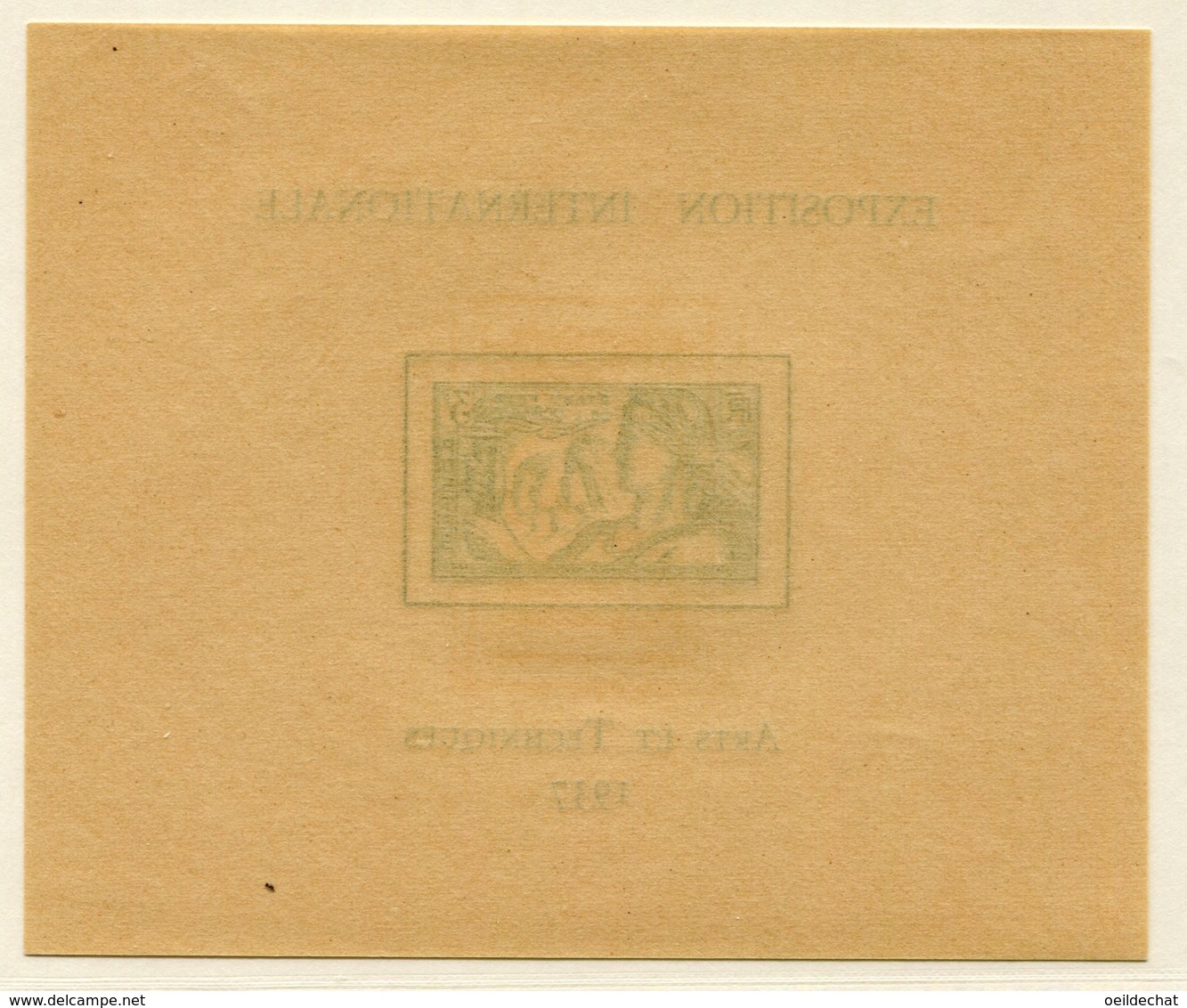 10341  OCEANIE  BF 1**   3 F Vert-jaune :   Exposition Internationale Arts Et Techniques    1937  TB - Blocks & Sheetlets