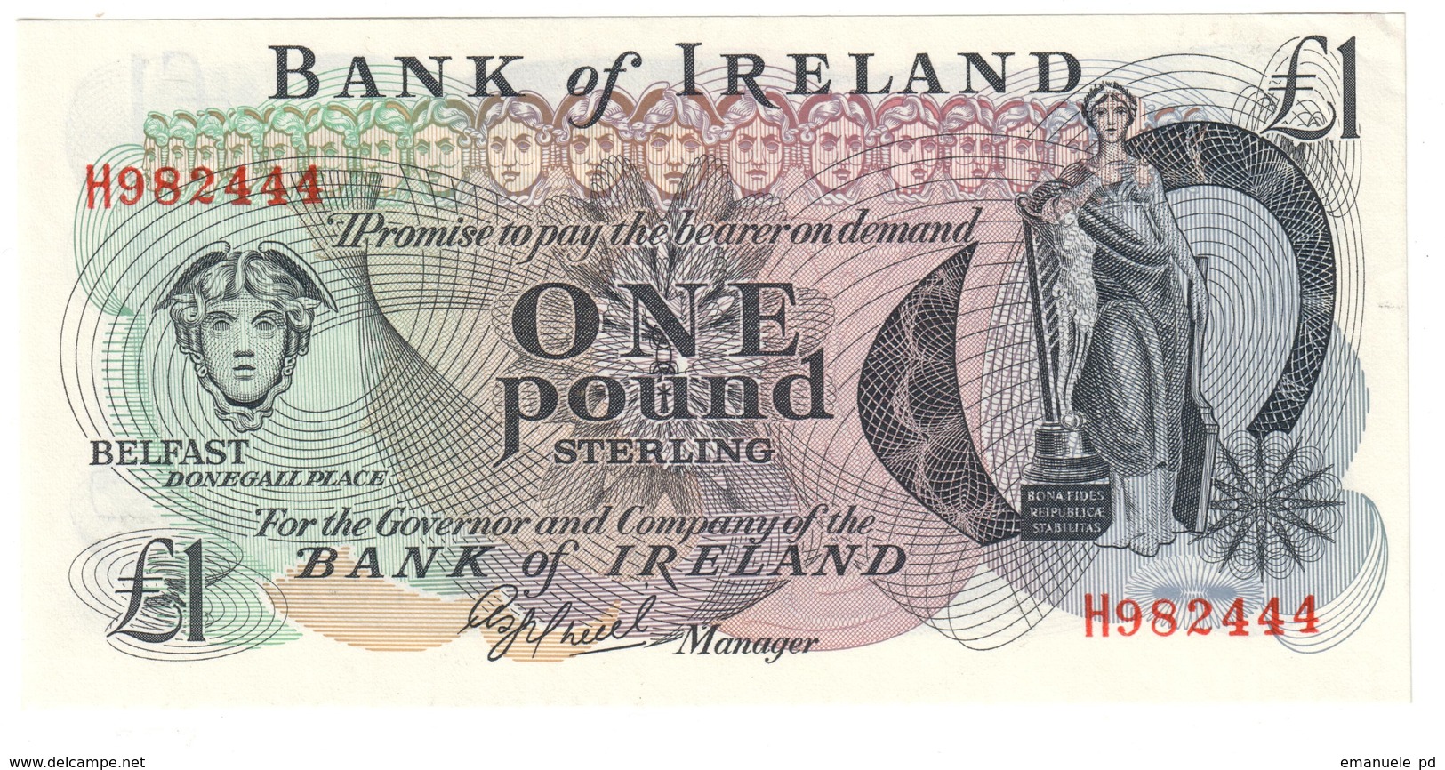 Bank Of Ireland 1 Pound 1980 UNC- *V* - 1 Pound