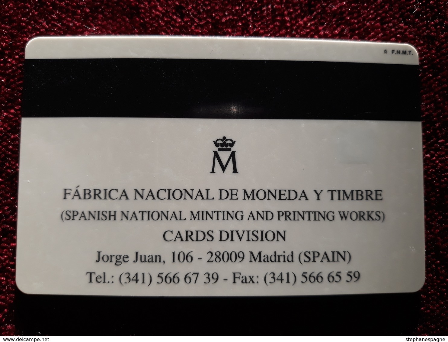 RRR CASH CARD / TARJETA DE ESPAÑA DE LA FABRICA DE MONEDA Y TIMBRE / RARA - A Identifier