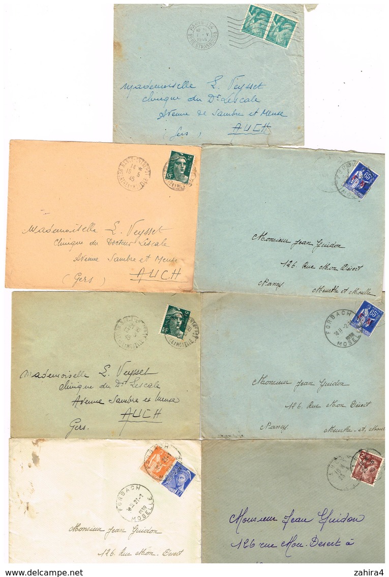 Enveloppe Timbres Circulés Avant & Temps De Guerre (Prisonnier) Soldat à Sa Fiancée Et Elle à Lui Timbres Surcharge FM - Other & Unclassified