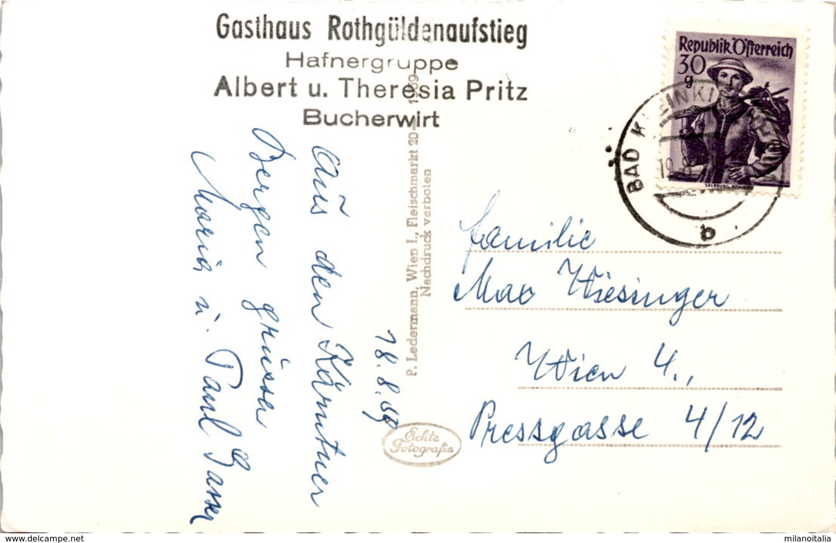 Oberer Rotgüldensee Gegen Hafner U. Wastlkarscharte (43450) * 19. 8. 1959 - Altri & Non Classificati