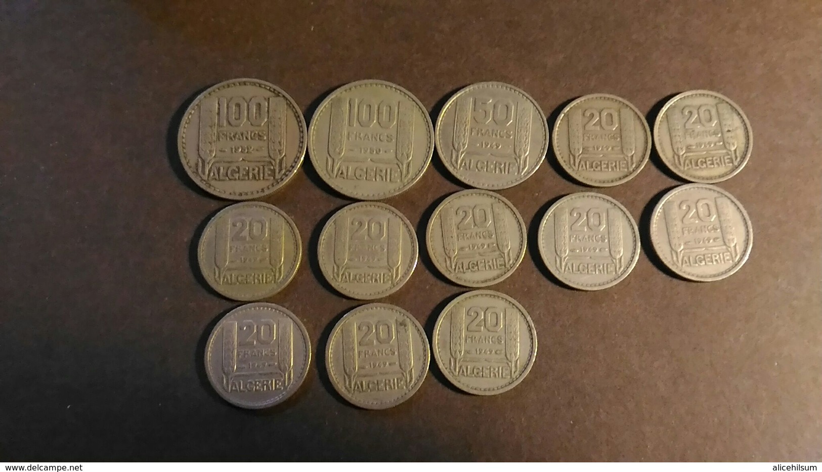 Lot De 13 Pièces 20  50 Et 100 Francs Turin Algérie 1949 1950 1952 - Algérie