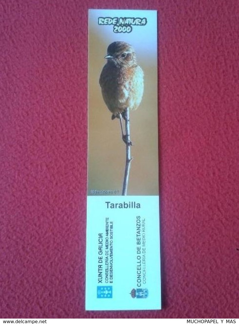 SPAIN MARCAPÁGINAS BOOK MARK BOOKMARK REDE NATURA TARABILLA XUNTA GALICIA CONCELLO DE BETANZOS ECOLOOGY ECOLOGISM BIRD - Lesezeichen