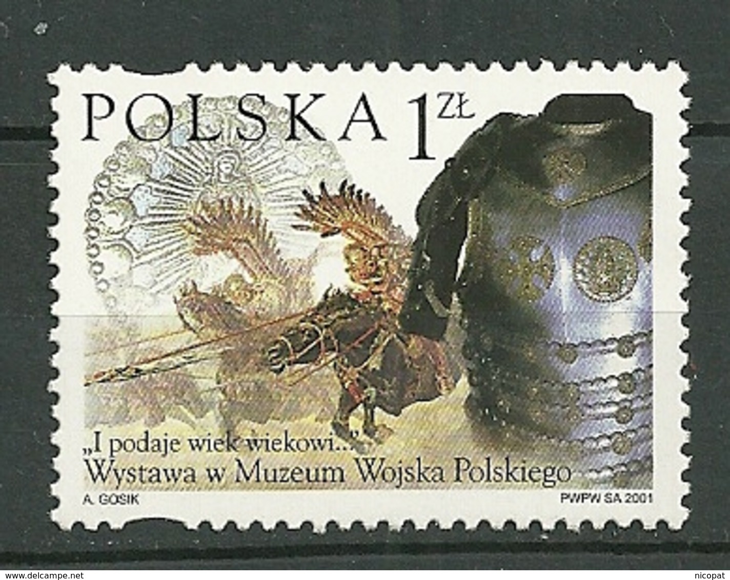 POLAND MNH ** 3687 Musée Militaire à Varsovie, Armure, Cavalier, Cheval, Chevaux - Unused Stamps