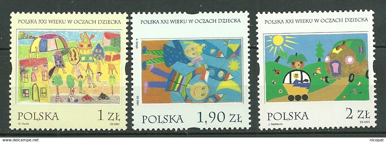 POLAND MNH ** 3688-3690 DESSINS D'ENFANTS Dessin Enfant Enfance Child Children - Neufs