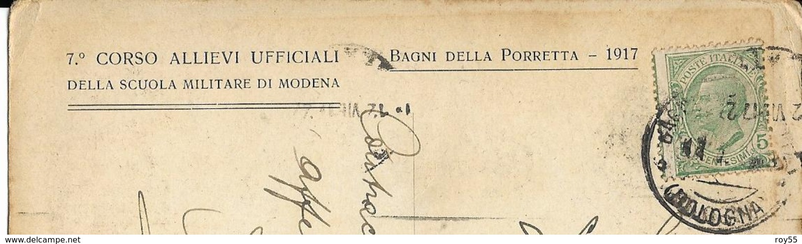 Emilia Romagna-bologna-bagni Della Porretta 1917 Veduta Campo Militare Allievi Ufficiali Scuola Modena (vedi Retro) - Other & Unclassified