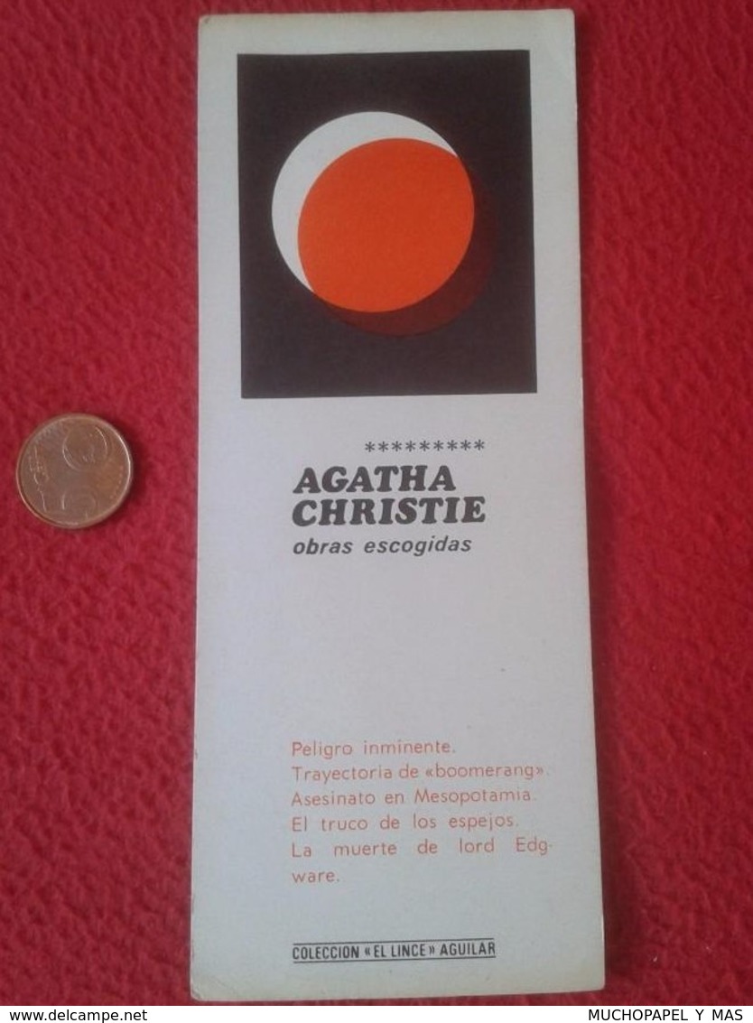 SPAIN MARCAPÁGINAS BOOK MARK Bookmark Agatha Christie Obras ESCOGIDAS COLECCIÓN EL LINCE AGUILAR VER FOTO. ESCRITORA VER - Marcapáginas
