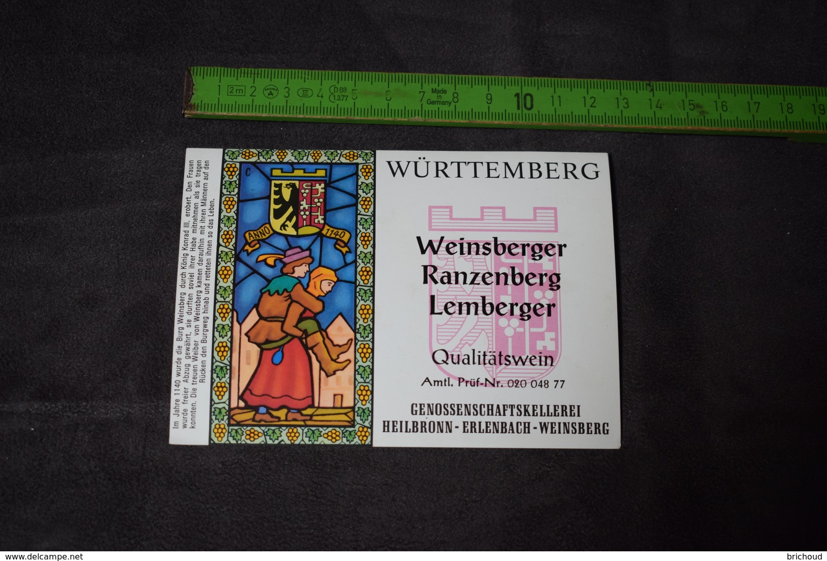 Württemberg Weinsberger Ranzenberg Lemberger Couples Vitraux Allemagne Germany - Parejas