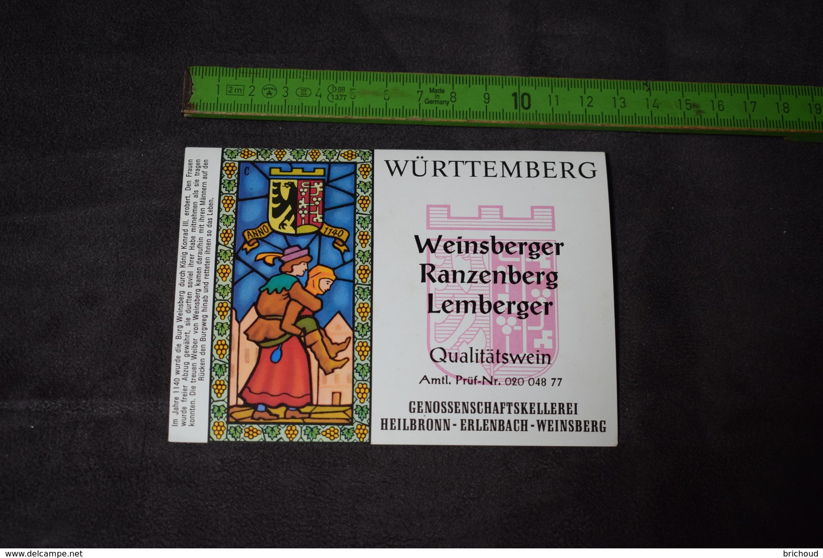 Württemberg Weinsberger Ranzenberg Lemberger Couples Vitraux Allemagne Germany - Paare