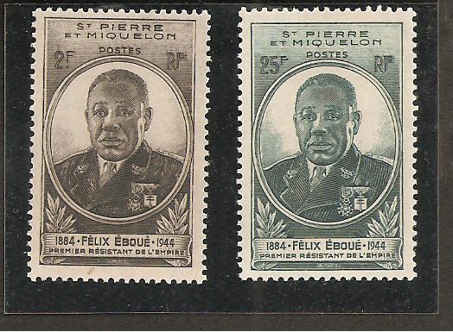 2 Timbres SPM  Gouverneur EBOUE  Yt 243 Et 245 De 1945 PARFAIT ETAT R/V - Unused Stamps