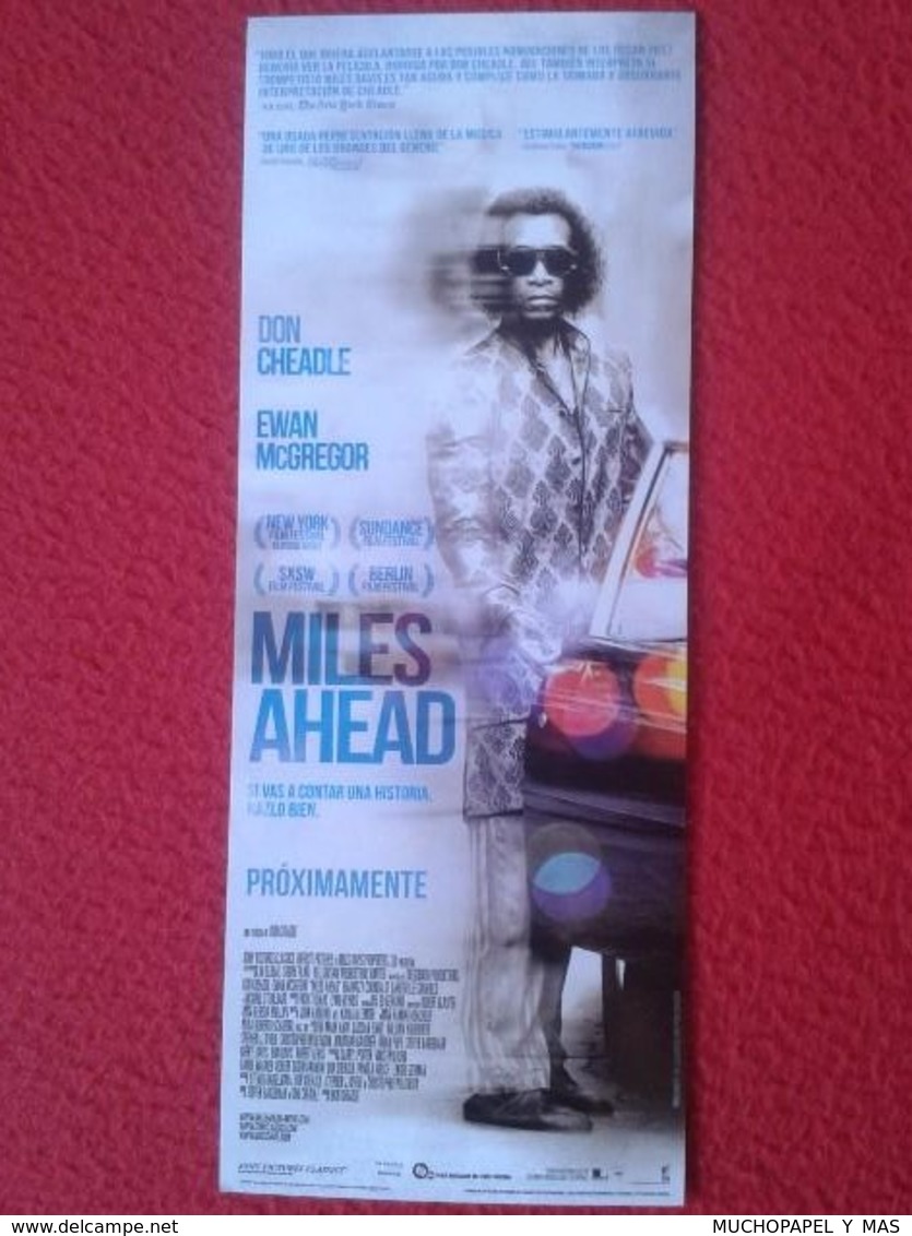 SPAIN CINE MARCAPÁGINAS BOOK MARK BOOKMARK PELÍCULA FILM MILES DAVIS AHEAD DON CHEADLE EWAN MACGREGOR JAZZ MUSIC TRUMPET - Marcapáginas