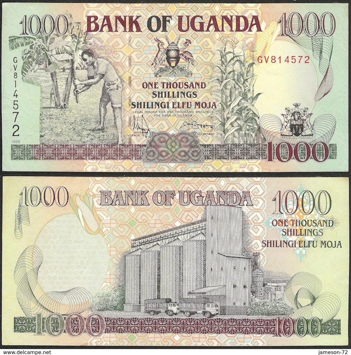 UGANDA - 1000 Shillings 1996 P# 36b Africa Banknote - Edelweiss Coins - Uganda