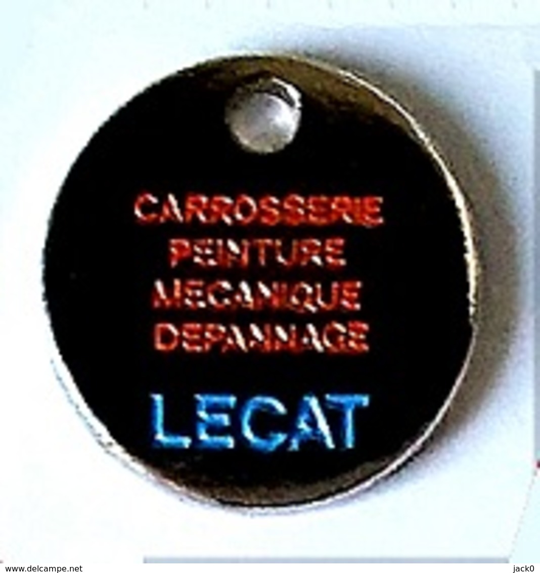 Jeton De Caddie  Argenté  Ville,  Automobile  Carrosserie  LECAT  24 H Sur 24  LE  CREUSOT  ( 71 ) Recto  Verso - Munten Van Winkelkarretjes