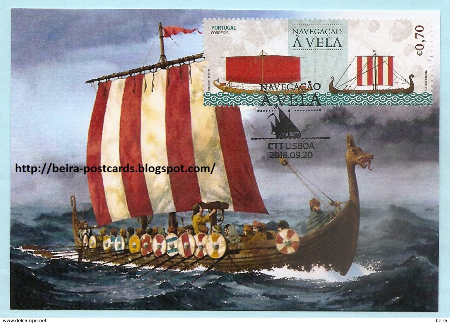 PORTUGAL - SETTING SAIL SHIPS VIKINGS MAXIMUM CARD - VOILE BATEAUX CPM - Maximumkaarten