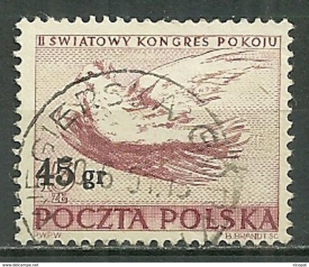 POLAND Oblitéré 601 Colombe De La Paix De PICASSO Art Artiste Peintre Peinture Tableau - Used Stamps