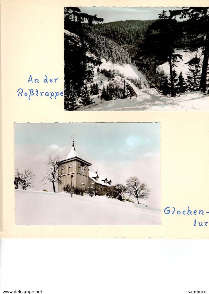 Urlaub ANDREASBERG im Oberharz 1966 - 4 Albumseiten mit Reiseansichten Prospekte AK's Rechnung Liftkarte Foto