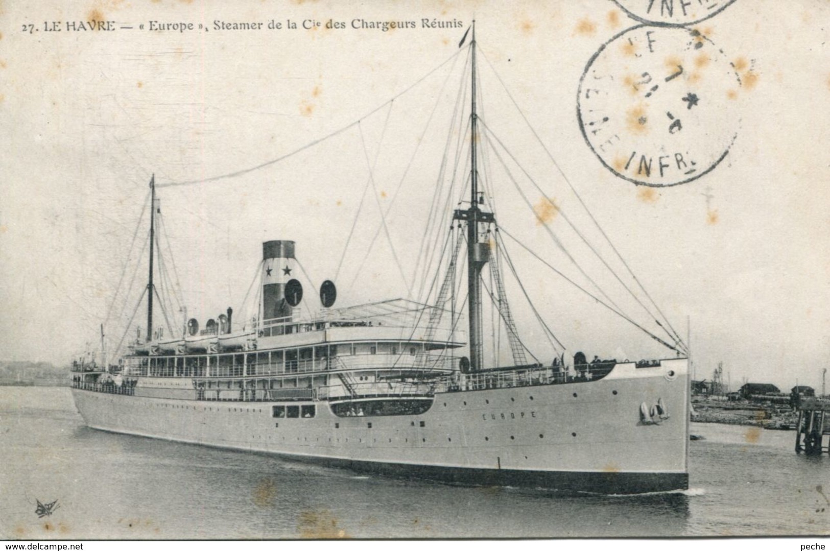 N°68080 -cpa Le Havre -"Europe" Steamer De La Cie CHargeurs Réunis- - Commerce