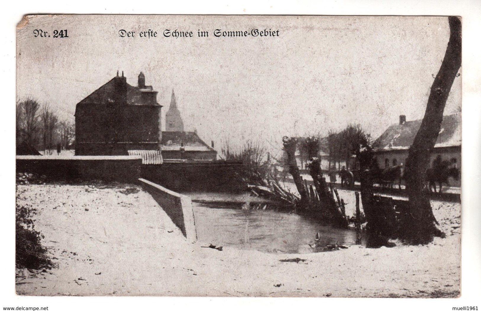 + 802,  Feldpost, Erste Schnee Im Somme-Gebiet - Guerra 1914-18