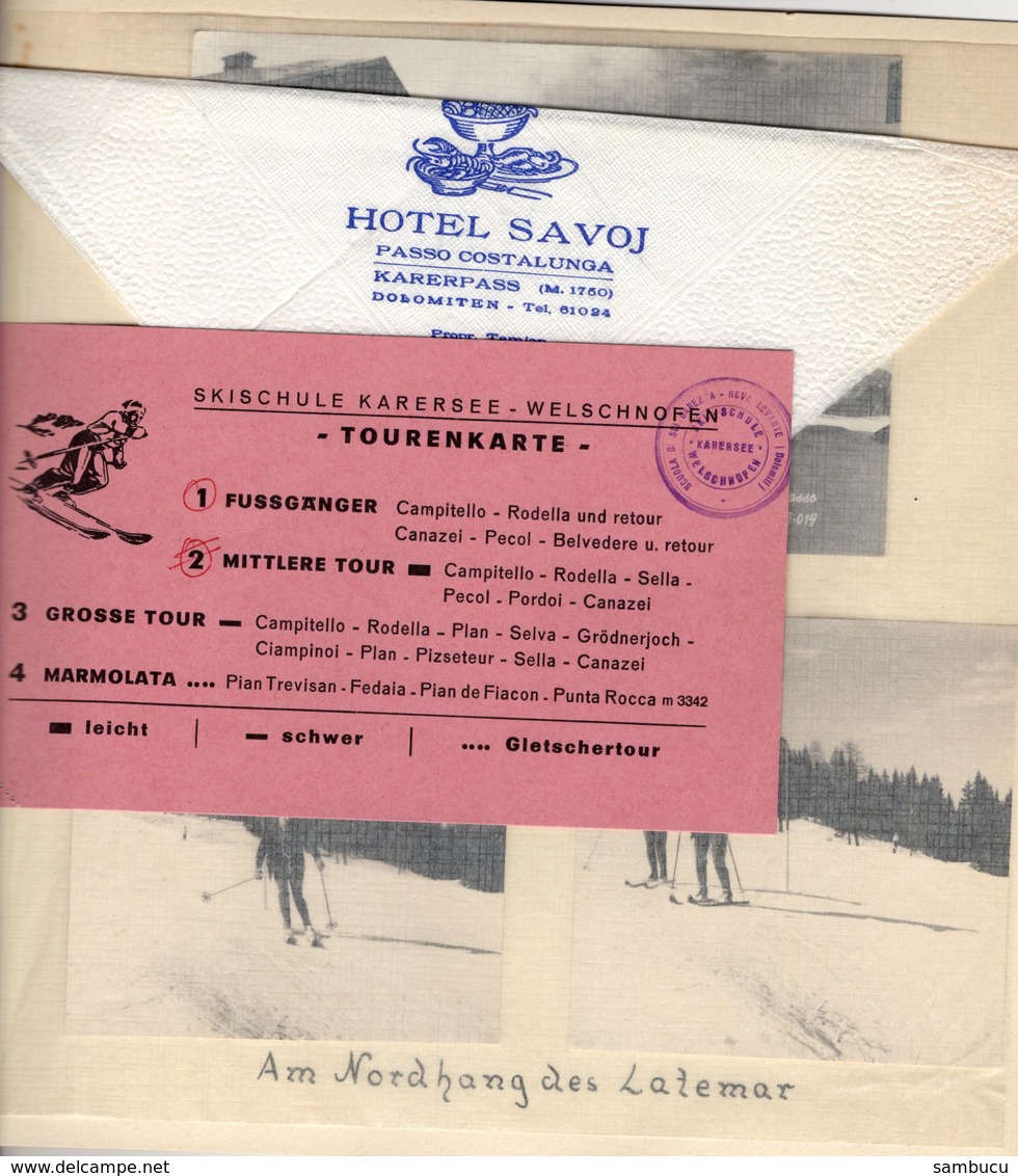 Urlaub Südtirol 1961 - Karerpass Brixen Meran Vallazza Palmschoss Terlan Latemar - Bilder Fotos 16 Seiten von Fotoalbum