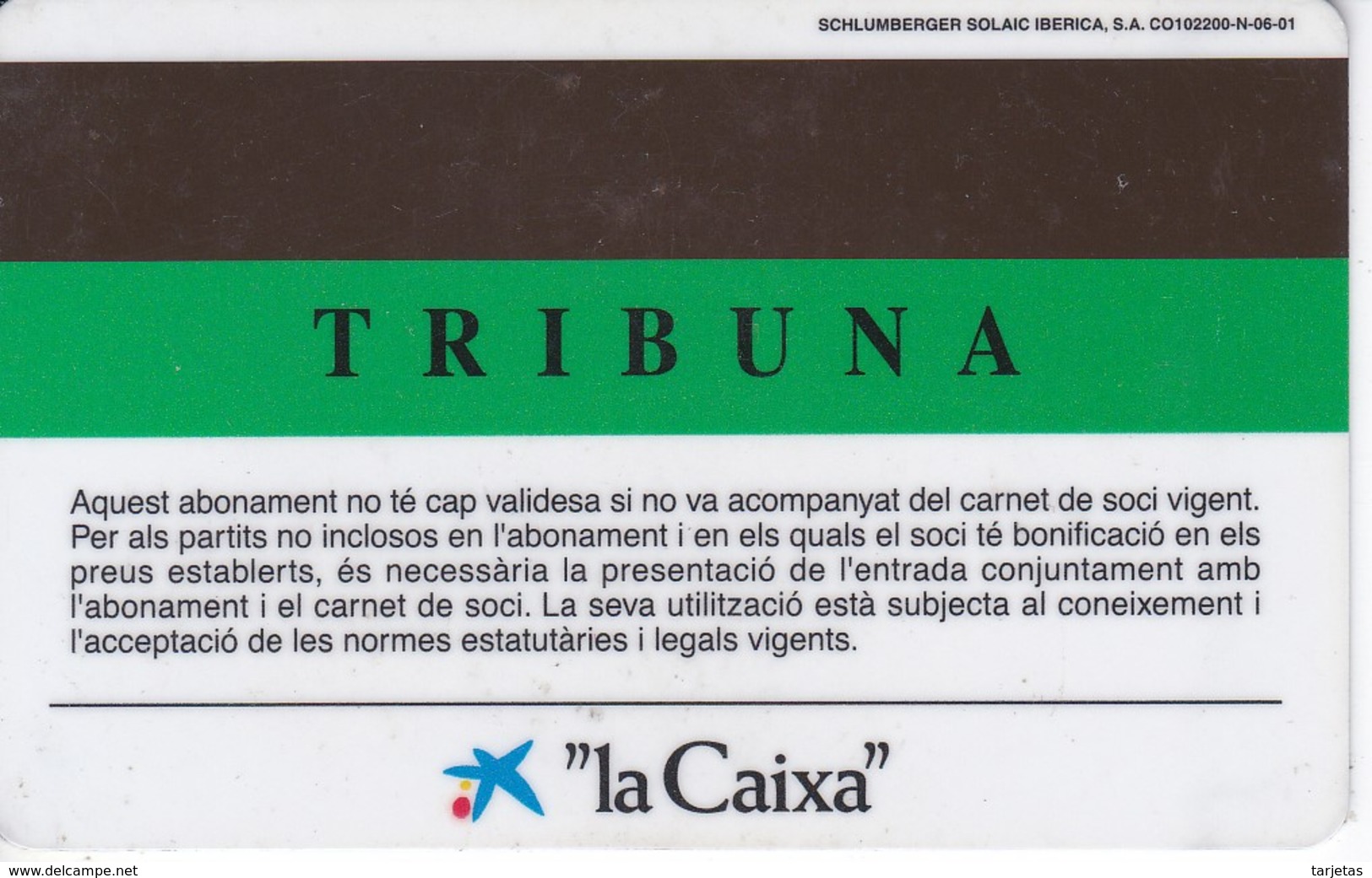 CARNET DE SOCIO DE FUTBOL CLUB BARCELONA TEMPORADA 2001/02 TRIBUNA (FOOTBALL) BARÇA - LA CAIXA - Otros & Sin Clasificación