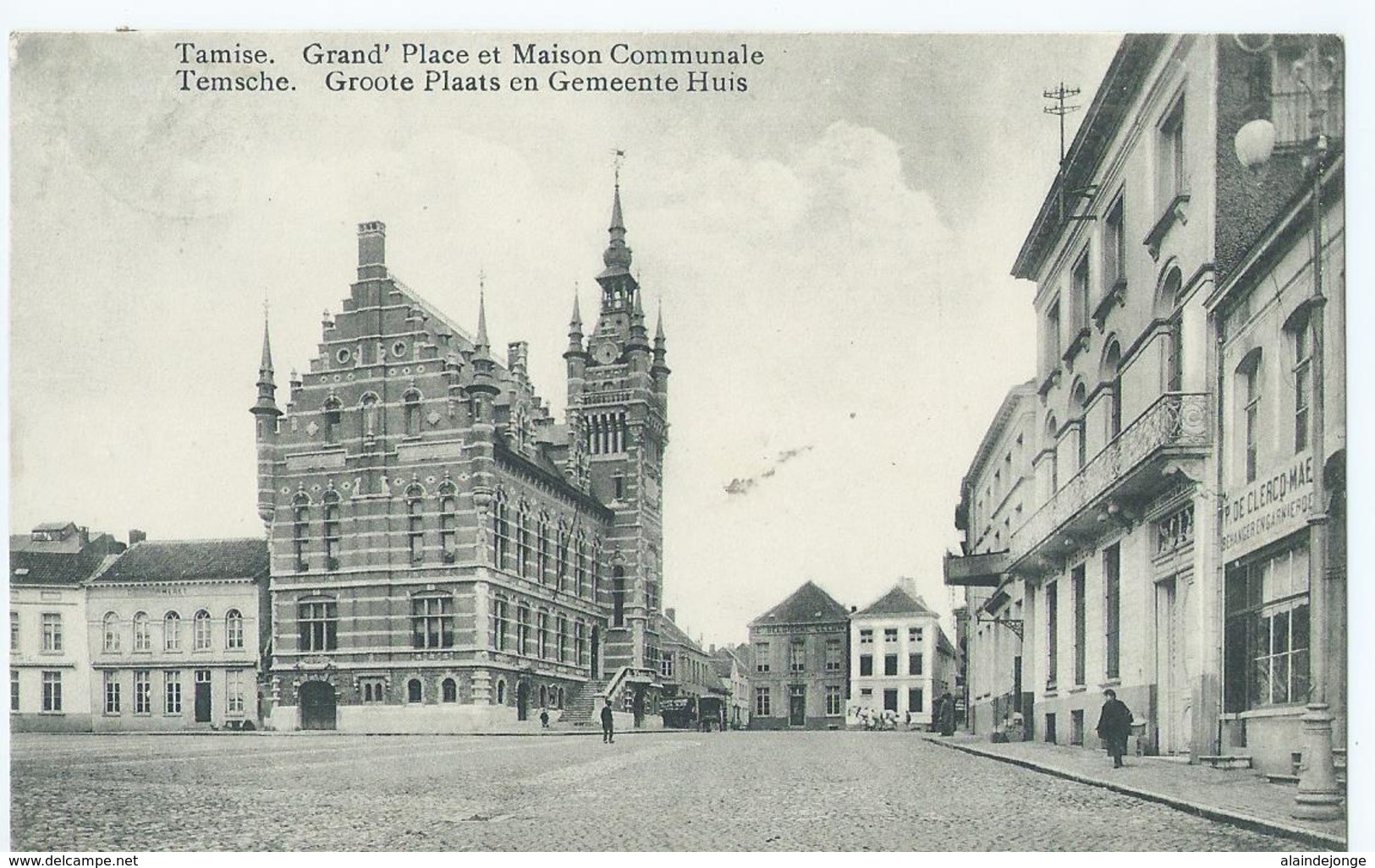 Temse - Temsche - Tamise - Grand'Place Et Maison Communale - Groote Plaats En Gemeentehuis  - Uitg. E.D.L. - 1912 - Temse