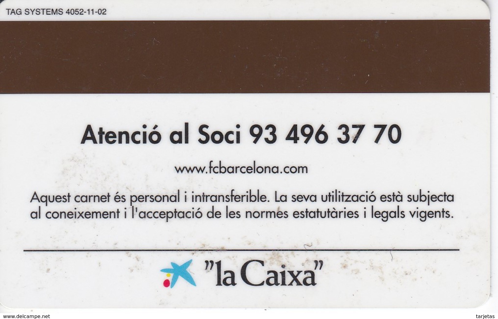 CARNET DE SOCIO DE FUTBOL CLUB BARCELONA TEMPORADA 2003 CON FOTO (FOOTBALL) BARÇA - LA CAIXA - Otros & Sin Clasificación