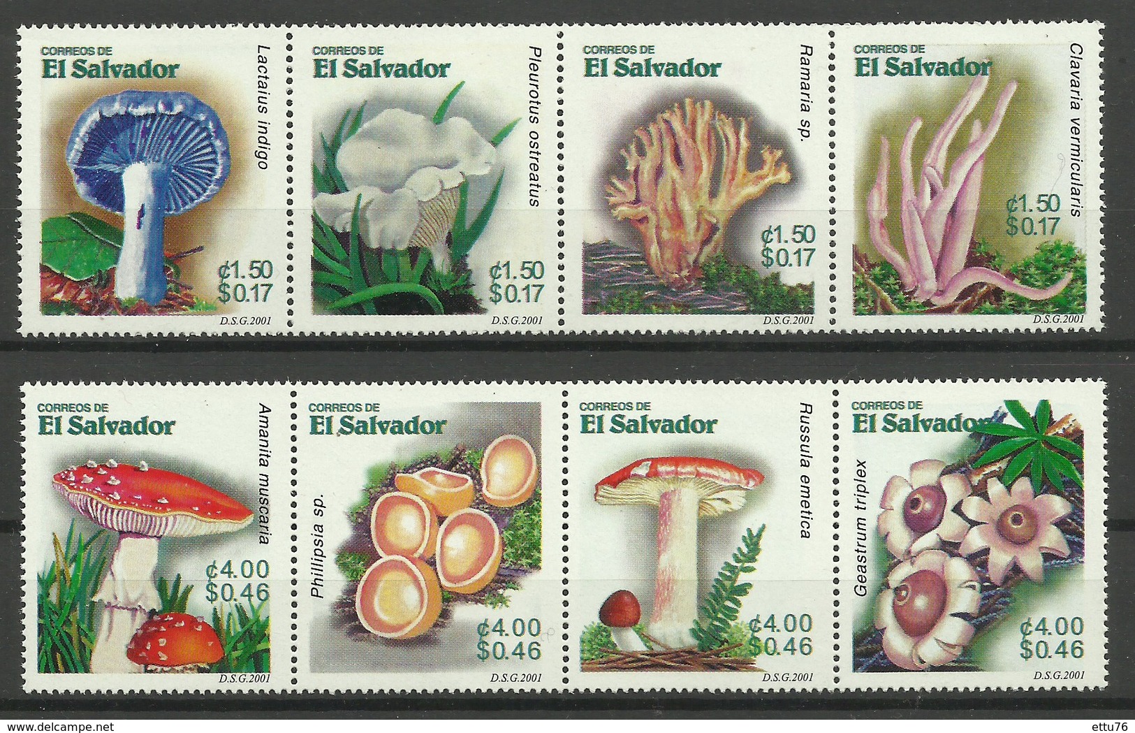 EL SALVADOR  2001  MUSHROOMS    MNH - Hongos