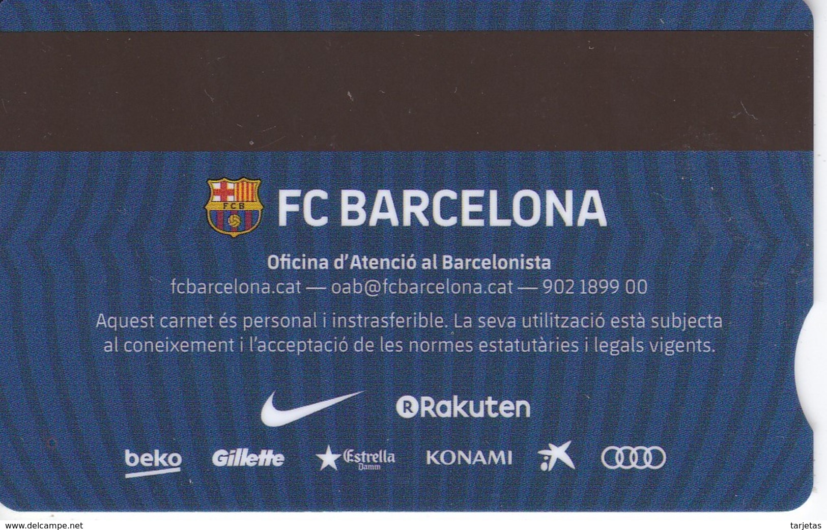 CARNET DE SOCIO DE FUTBOL CLUB BARCELONA TEMPORADA 2018 ADULT - BARÇA (CAIXA-NIKE-AUDI- - Otros & Sin Clasificación