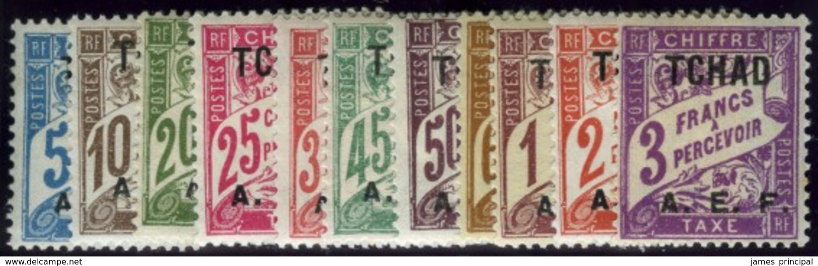 Chad. Sc #J1-J11. Postage Due. Mint. VF. - Unused Stamps