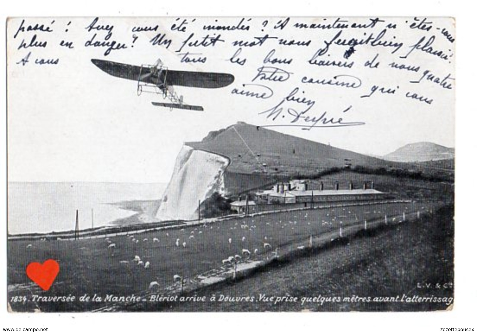 35127-ZE-ROYAUME UNI-Traversée De La Manche-Blériot Arrive à Douvres.Vue Prise Quelques Mètres Avant L' Atterissage - Dover