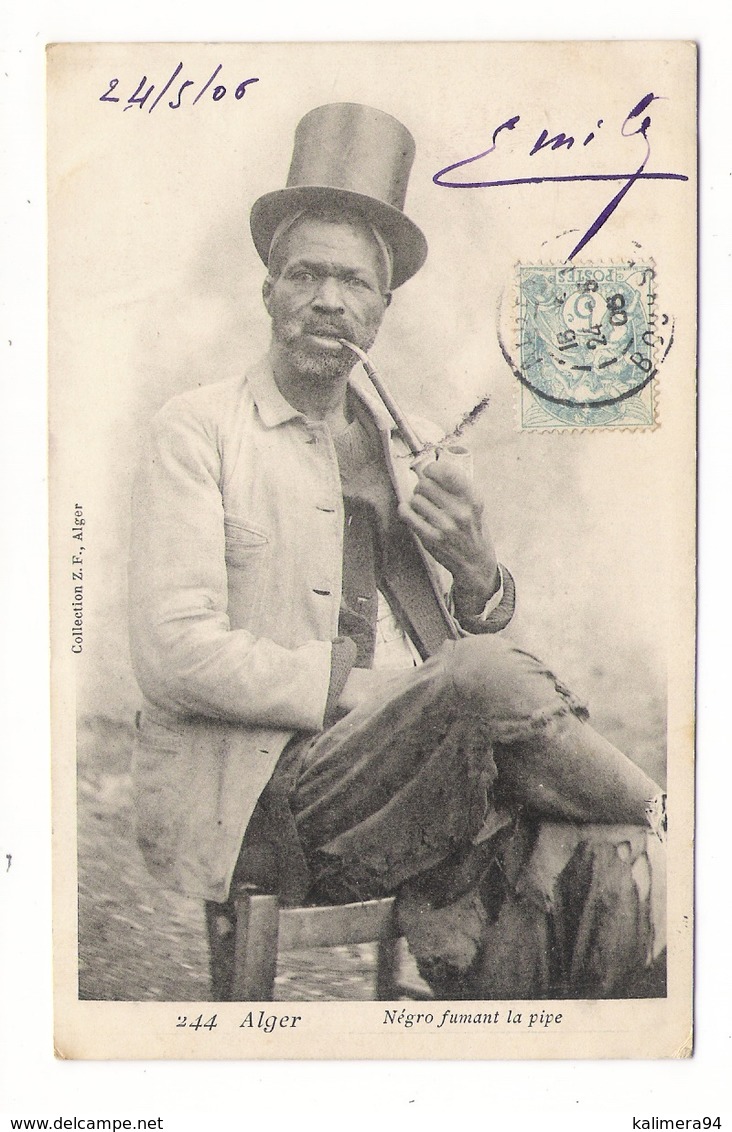 ALGERIE  /  ALGER  /  NEGRO  FUMANT  LA  PIPE  /  Collection  Z. F.  N° 244 - Männer