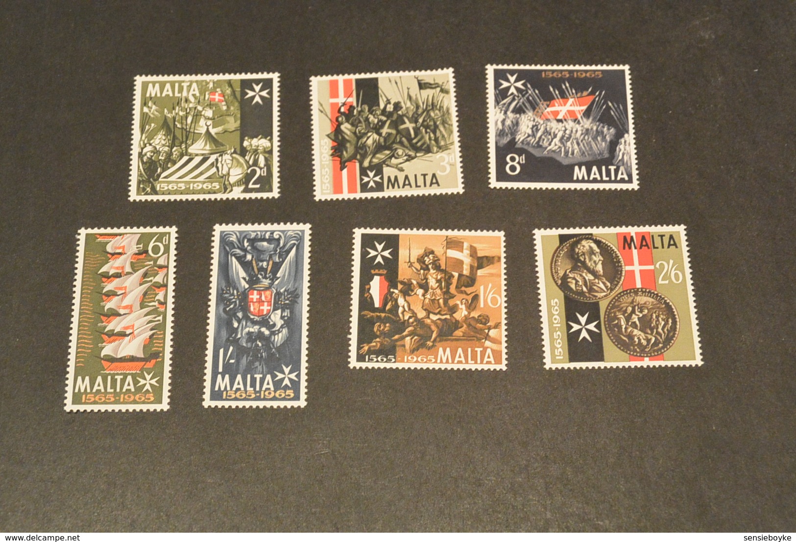 K18046 -set MNH - Gum Disturbance - Malta 1965 - SC. 334-340 - Great Siege , 4 Th. Cent. - Malte