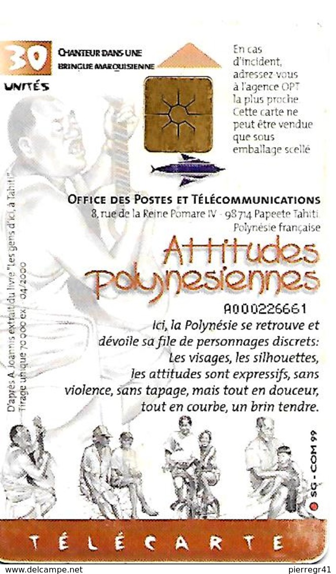 CARTE-PUCE-POLYNESIE-PF-98-30U-GEMB-04/2000-CHANTEUR Dans Une BRINQUE-UTILISE-BE - Polinesia Francesa