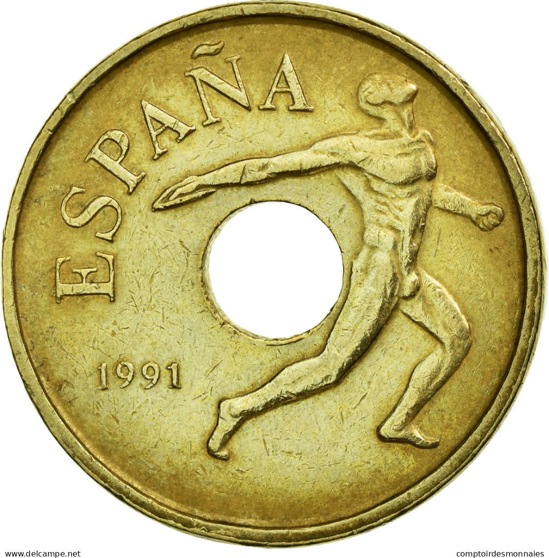 Monnaie, Espagne, Juan Carlos I, 25 Pesetas, 1991, Madrid, TTB, Aluminum-Bronze - 25 Pesetas